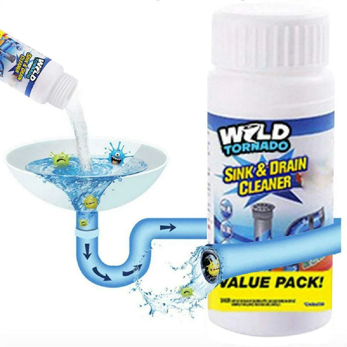 Powerful sink and drain cleaner