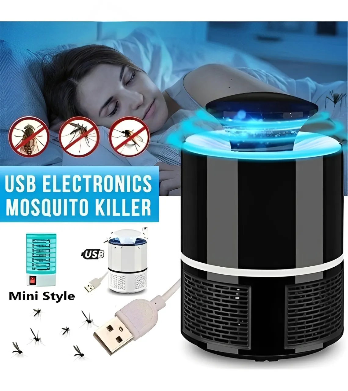 Mosquito Killer Trap Moth Fly Wasp LED Night Light Lamp